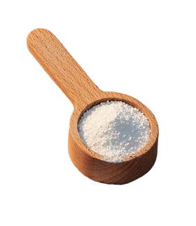 Wooden scoop filled with Branch Basics Laundry Detergent